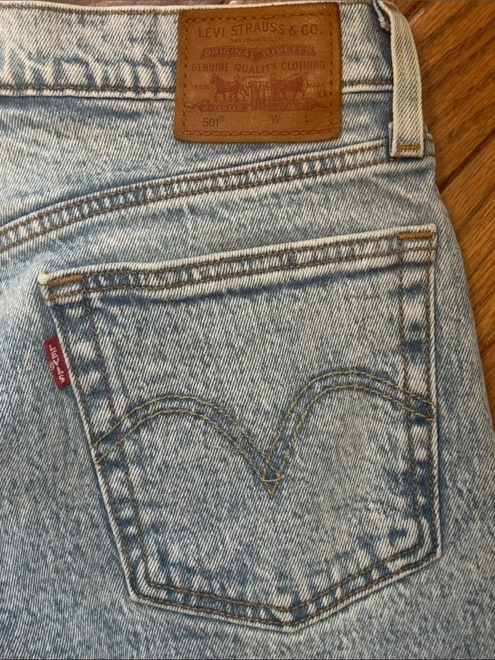 Levi’s women’s 501 Vintage Jeans button fly 28 x 26 cuffed